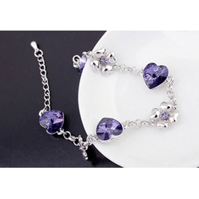 Браслет "Цветочное сердце", фиолет