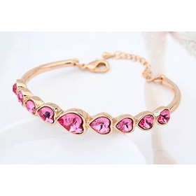 Браслет "Розовые сердечки"