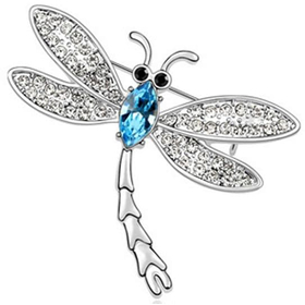 Брошь "Стрекоза", голубой