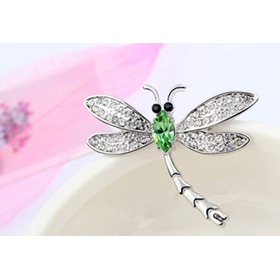 Брошь "Стрекоза", зеленый
