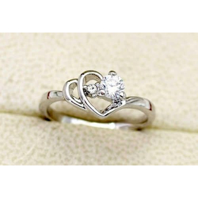 Кольцо Сваровски с сердцем "Золушка"