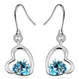 Серьги "Ди-сердечки", голубой