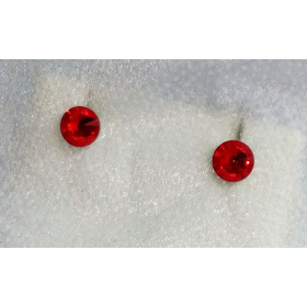 Сережки-гвоздики Сваровски красные
