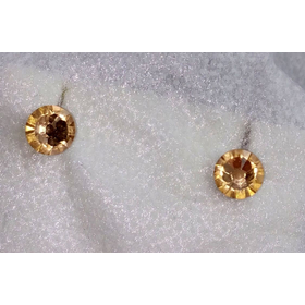 Серьги-гвоздики Сваровски медовые