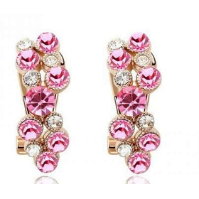 Серьги "Кристаллы", розовые