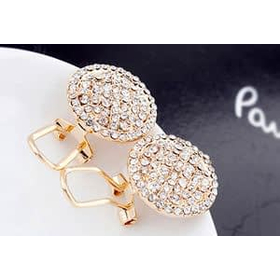 Серьги "Круглые Swarovski", белые