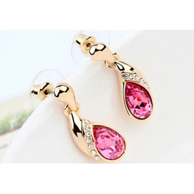 Серьги "Нотка Swarovski", розовый