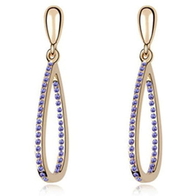 Серьги "Овальные", фиолет