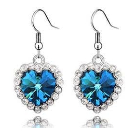 Серьги "Сердце океана" лазурные