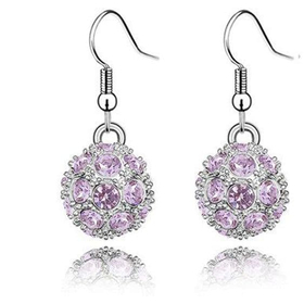 Серьги "Снежный ком" фиолет