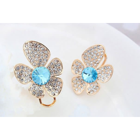 Серьги Сваровски "Голубой цветок"