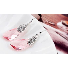 Серьги Сваровски "Капель", розовый