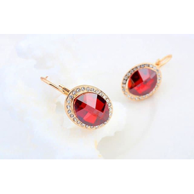 Серьги Сваровски "С гранатом"
