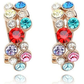 Серьги Сваровски "Кристаллы", разноцветные
