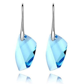 Серьги Сваровски "Перу", голубой