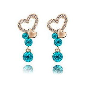 Серьги "Влюбленные" аквамарин