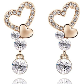 Серьги "Влюбленные" белые