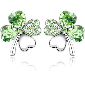 Серьги "Загадка", зеленый