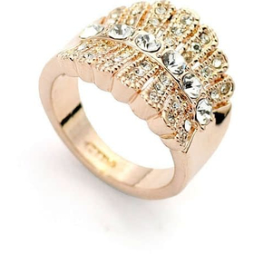 Кольцо Сваровски "Золотая корона"