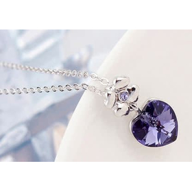 Кулон "Цветочное сердце", фиолет