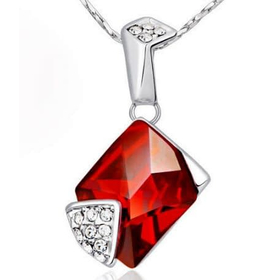 Кулон "Квадро", красный