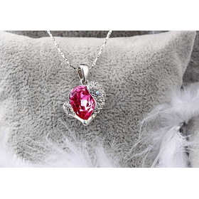 Кулон "Сердце Swarovski", розовый
