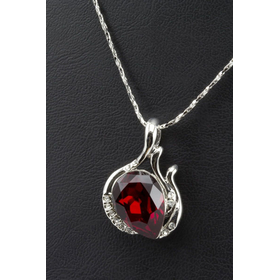 Кулон "Всплеск Swarovski", красный