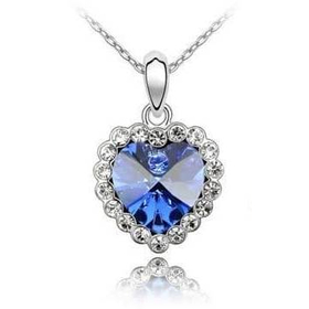 Кулон "Сердце океана", синий