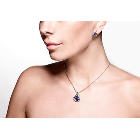 Комплект Сваровски "Всплеск Swarovski", фиолетовый