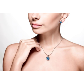 Комплект Сваровски "Всплеск Swarovski", голубой