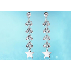 Серьги Cваровски "Елочка" silver