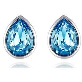 Серьги "Капельки" голубые