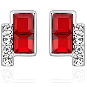 Серьги-пусеты "Вернисаж", красный