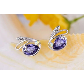 Серьги "Солнечный зайчик", фиолетовый