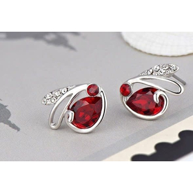 Серьги "Солнечный зайчик", рубин