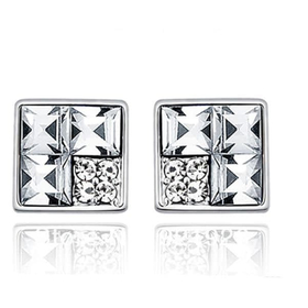 Серьги Сваровски "Белые кристаллы", белый