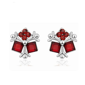 Серьги Сваровски "Бусинки", красный