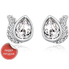 Серьги Сваровски "Очарование", белый
