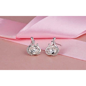 Серьги Сваровски "Всплеск Swarovski", белый