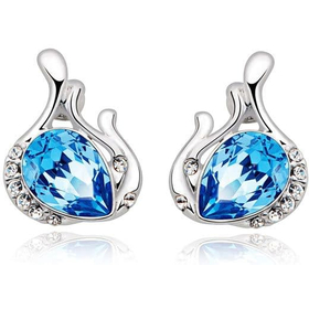 Серьги Сваровски "Всплеск Swarovski", голубой