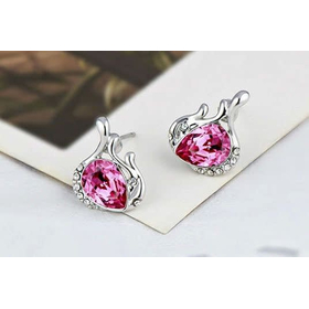 Серьги Сваровски "Всплеск Swarovski", розовый