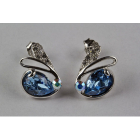 Серьги Зайчики серебрянные с кристаллами Сваровски